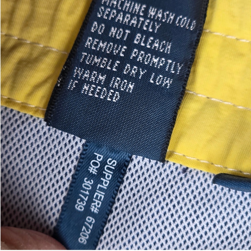 VTG Polo Ralph Lauren Mens Swim Trunks Board Shorts Cargo Pocket Yellow Pony XL - Picture 9 of 12